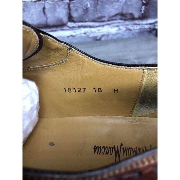 Magnanni Neiman Marcus Burnished Brown Leather Wingtip Dress Shoes Men Sz 10M US main image 10